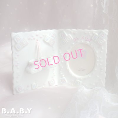 画像1: "IT'S A GIRL" Baby Block Photo Frame