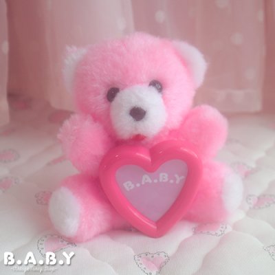 画像1: Heart Frame Pink Mini Bear