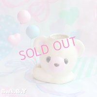Bear Balloon Vase / White