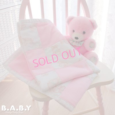画像1: Bear × Pink Waffle Blanket