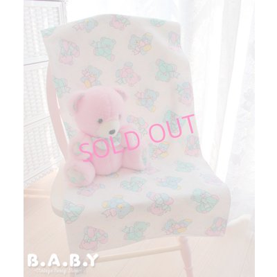 画像1: Colorful Ribbon Bear Cotton Blanket