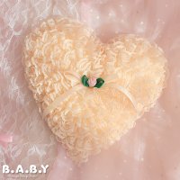 Ruffle Lace Heart Pillow