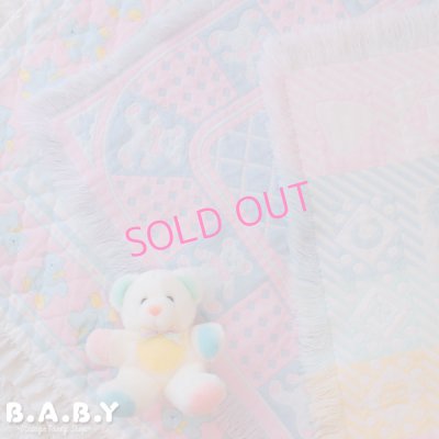 画像5: Pink Blue Bear Afghan Blanket