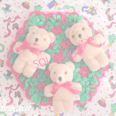 画像1: Ornament Scrubber Mini Bear / Milk Latte