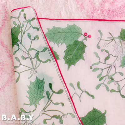 画像3: Christmas Cotton Hanky / Holly Dance
