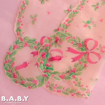 画像3: Christmas Sheer Hanky / Scallop Wreath