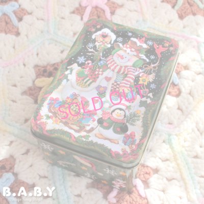 画像1: Snowman Rectangle Tin Box