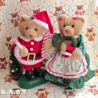 Twinkling Musical Teddies Mr & Mrs Clause Bear