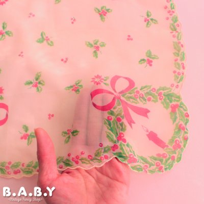 画像2: Christmas Sheer Hanky / Scallop Wreath