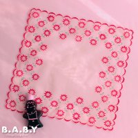 Christmas Sheer Hanky / Scallop Frocked Poinsettia