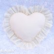 画像4: Ruffle Lace Romantic Heart Pillow (4)