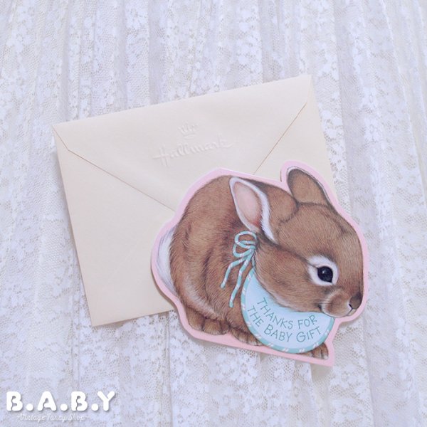 画像1: Return Gift Card / Thank You For The Baby Gift (Bunny) (1)