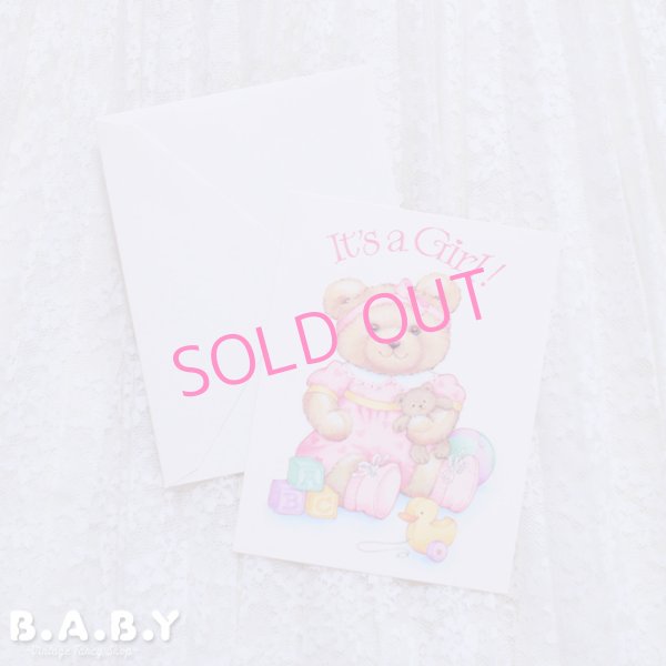 画像1: It's a Girl Card / It's a Girl! (Bear) (1)