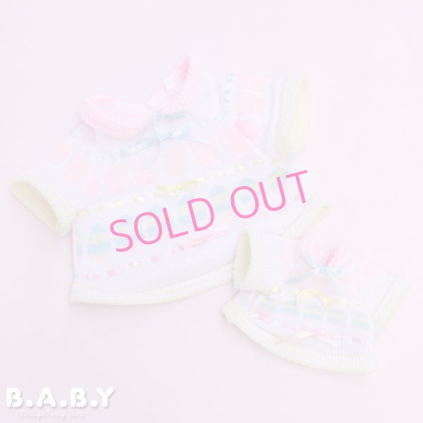 画像1: Doll Size Pastel Easter Egg Sweater (1)