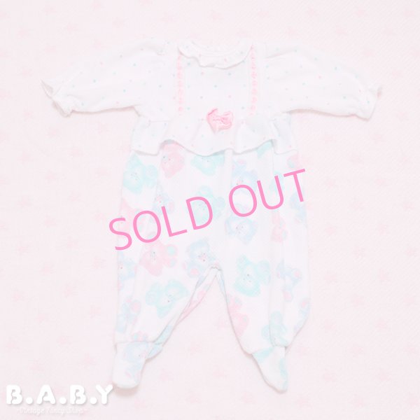 画像1: 〔60サイズ / 3-6ヶ月〕MultiColor Bear Frill Coverall (1)