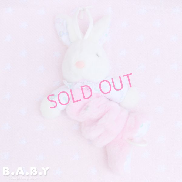 画像1: Rattle Pattern Bunny Musical Pull Plush Toy (1)