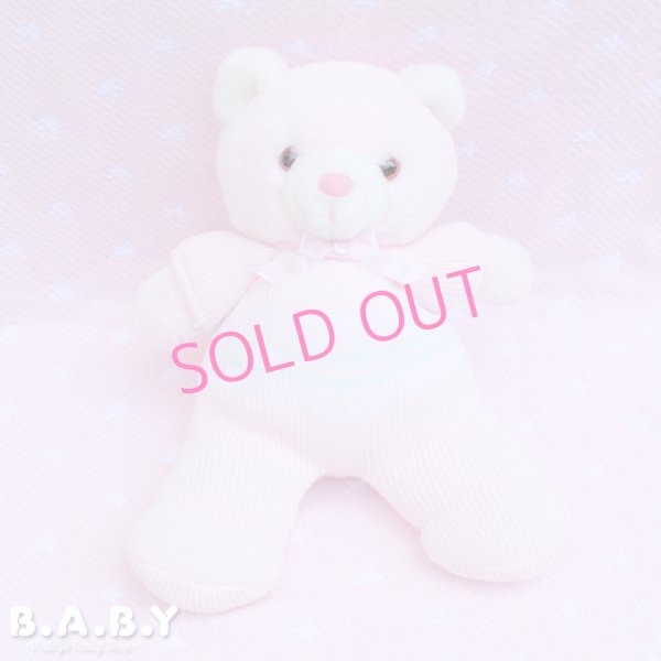 画像1: Pink Knit Romper Rattle Bear (1)