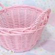 画像2: Pink Wicker Basket (2)