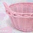 画像3: Pink Wicker Basket (3)