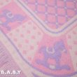 画像2: Pink Purple Rocking Horse Afghan Blanket (2)