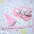 画像5: Sleepy Baby Bear Check Frill Heart Pillow (5)