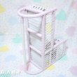 画像6: Pink × White Wicker Wall Shelf &Hanger (6)