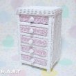 画像1: Pink × White Wicker Desk Cabinet (1)