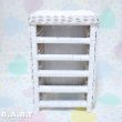 画像9: Pink × White Wicker Desk Cabinet (9)