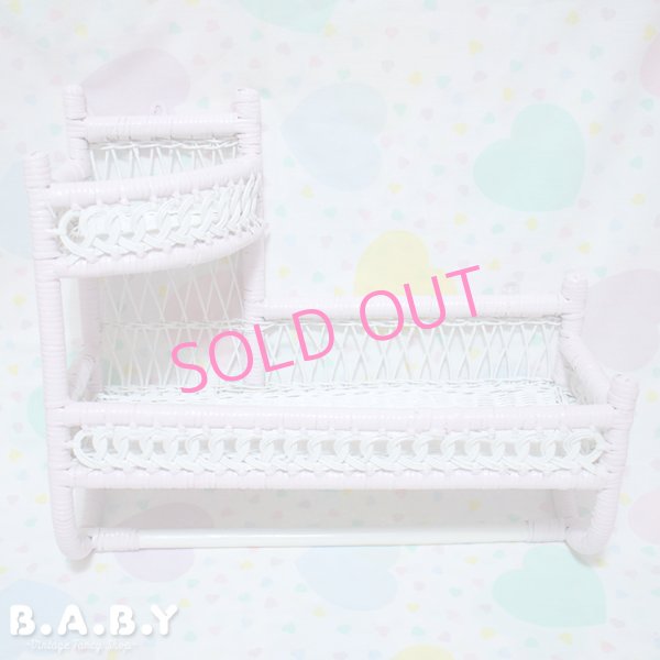 画像1: Pink × White Wicker Wall Shelf &Hanger (1)