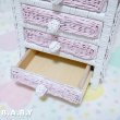 画像7: Pink × White Wicker Desk Cabinet (7)