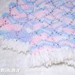 画像2: Pink & Blue Shell Knit Blanket (2)