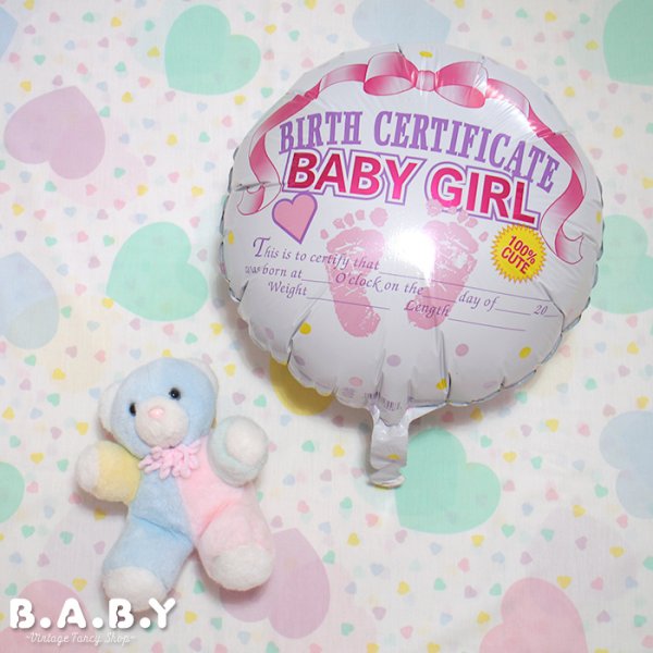 画像1: Party Balloon / Birth Certificate Baby Girl (1)