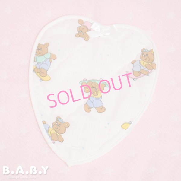 画像1: Kid's Bear Quilt Heart Doily (1)