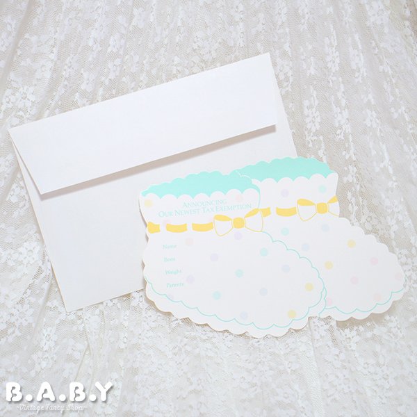 画像1: It's a Baby Card / Bootie ANNOUNCING OUR NEWEST TAX EXEMPTION (1)