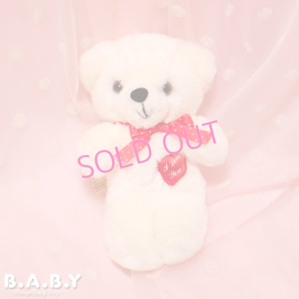 画像1: I Love You Heart White Mini Bear (1)