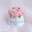 画像1: Rose & Blue Ribbon Candle Holder (1)