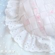 画像4: Pink & White Cotton Lace Ruffle Pillow (4)