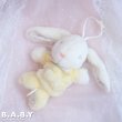 画像2: Animal Bib Yellow Bunny Musical Pull Plush Toy (2)