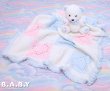 画像5: Pink＆Blue Heart Knit Blanket (5)