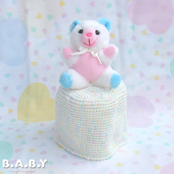 画像1: Party Bear Crochet Toilet Paper Cover (1)