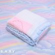画像4: Pink＆Blue Heart Knit Blanket (4)
