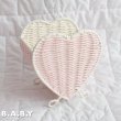 画像3: Pink × White Heart Wicker Basket (3)