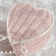 画像5: Pink × White Heart Wicker Basket (5)