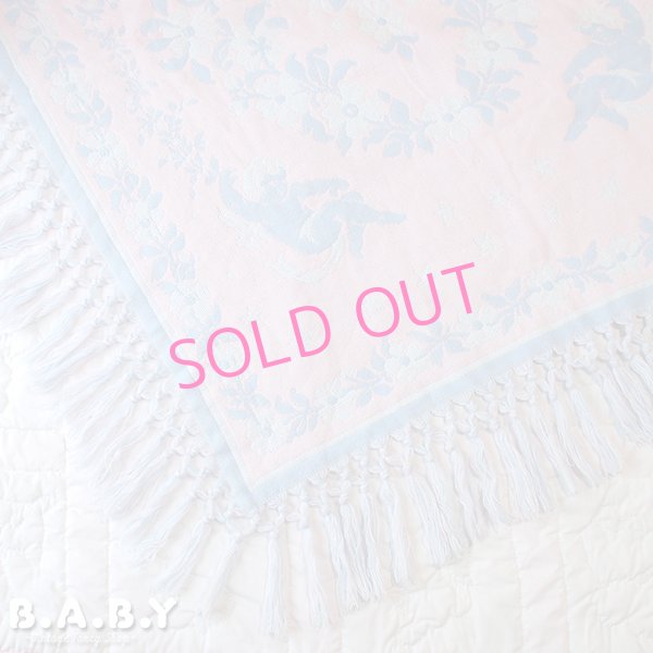 画像1: Pink Blue Angel Afghan Blanket (1)