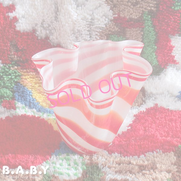 画像1: Candy Cane Glass Vase (1)