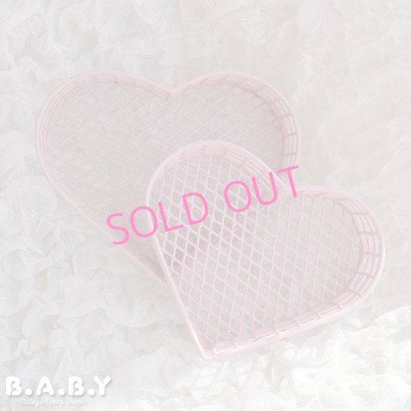 画像1: Pink Metal Heart Tray (1)