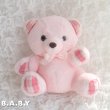 画像1: Plaid Accents Pink Bear (1)