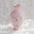 画像1: Gold Trim Pink Rose Vase (1)