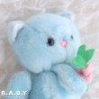 画像2: Felt Flowers Blue Mini Kitty (2)