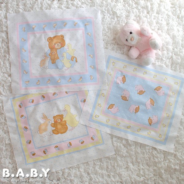 画像1: Romper Baby Bear Fabric Panel   (1)